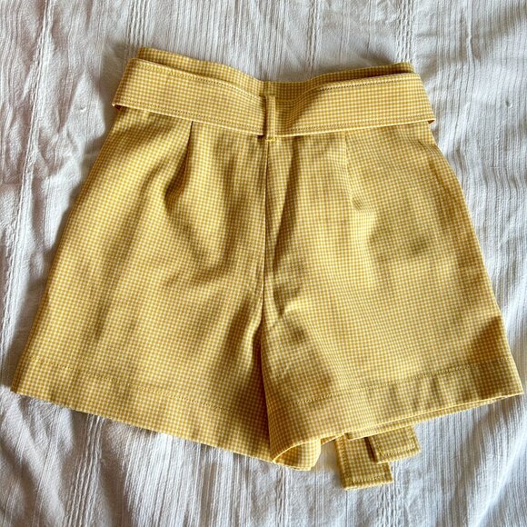 NWOT Aritzia Wilfred GÉLAS Shorts - Wrap Tie Plaid Yellow - Picture 4 of 8